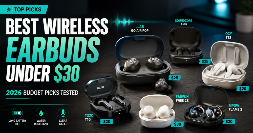 Top budget wireless earbuds under $30